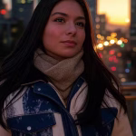 ¿Qué tipo de sugar baby eres? 5 tipos Young stylish Chilean woman in her twenties looking confident and adventurous, modern urban Santiago