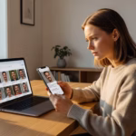 Falske sugar daddies: lokale røde flagg Kvinne som undersøker mistenkelig dating-profil på telefonen