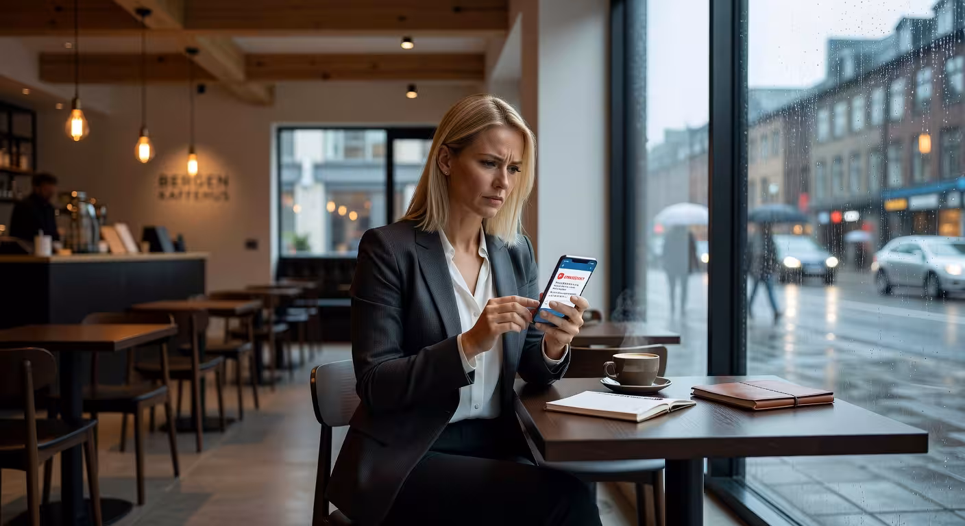 Kvinne som oppdager røde flagg i dating-samtale