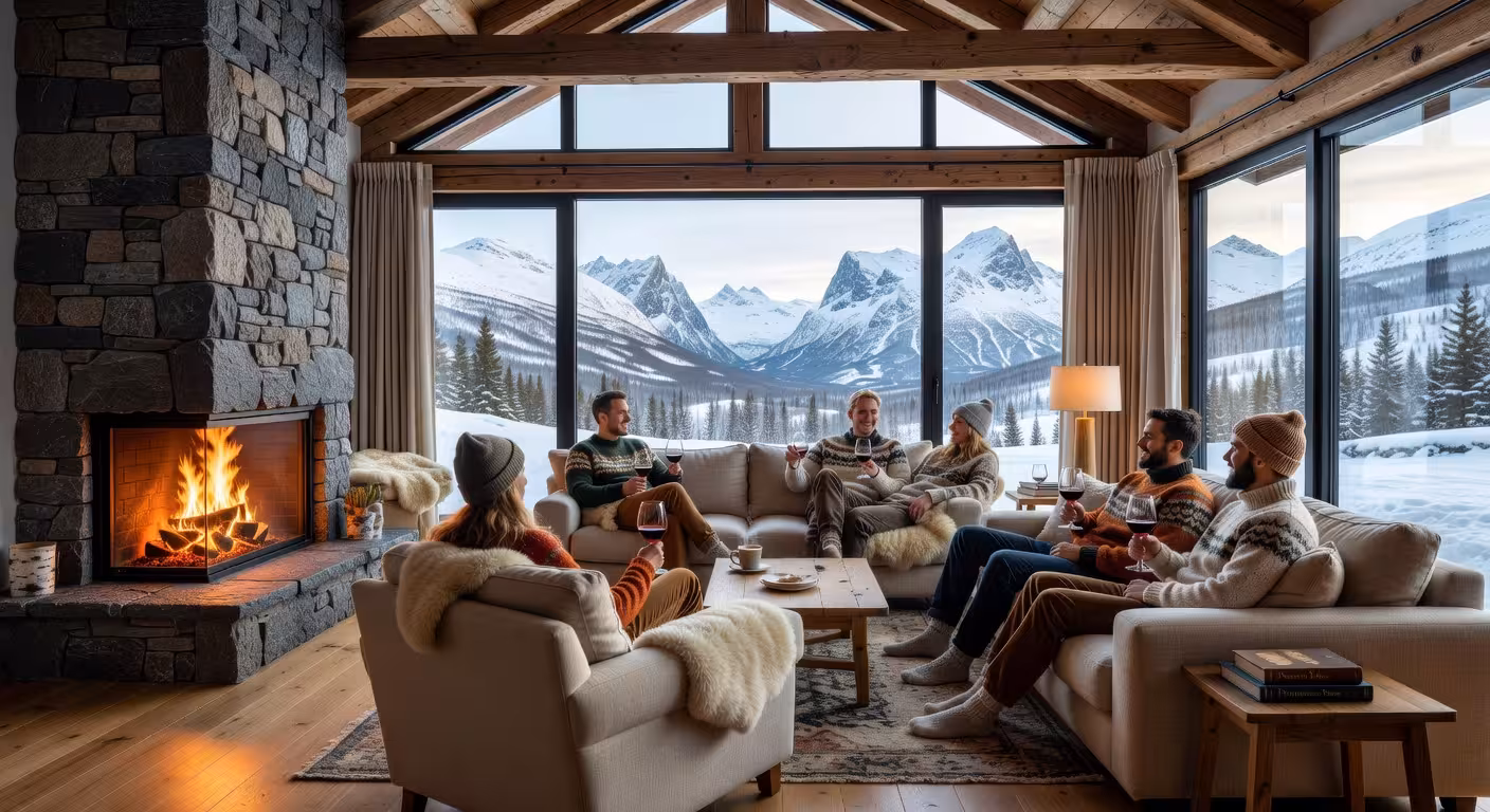 Venner samlet i luksuriøs hytte i Hemsedal