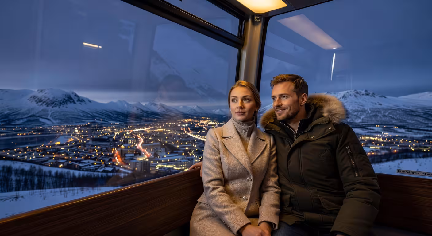 Par i Fjellheisen kabelbane i Tromsø